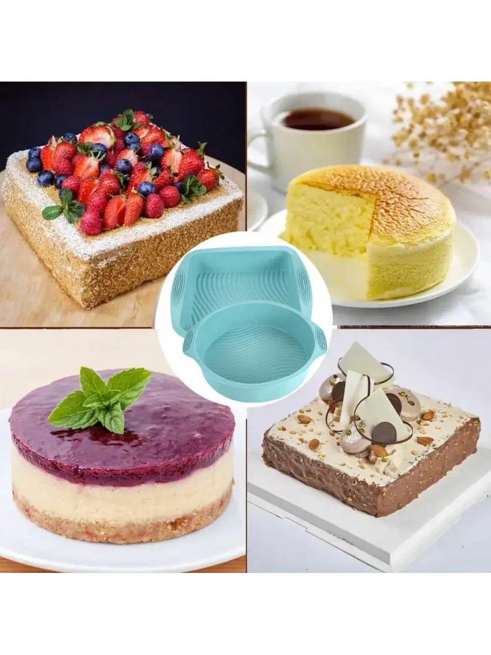 Silicone Cake Baking Mould Set High-temperature Resistant Oven Baking Plate Cake Bread Toast Pan Kitchen Muffin Baking Mold
