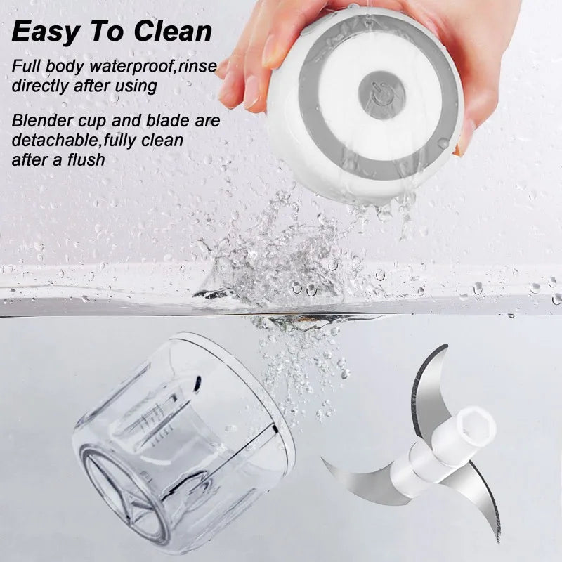 250ML Electric Garlic Grinder Household Multifunctional Meat Grinder Wireless Portable Mixer for Baby Food Processor