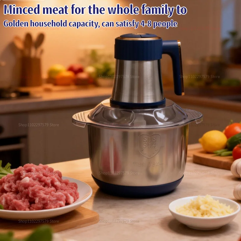Electric Meat Grinder 5L Food Crusher Stainless Steel Multi-Function Vegetable Slicer Food Processor for Kitchen Cooking Mincer