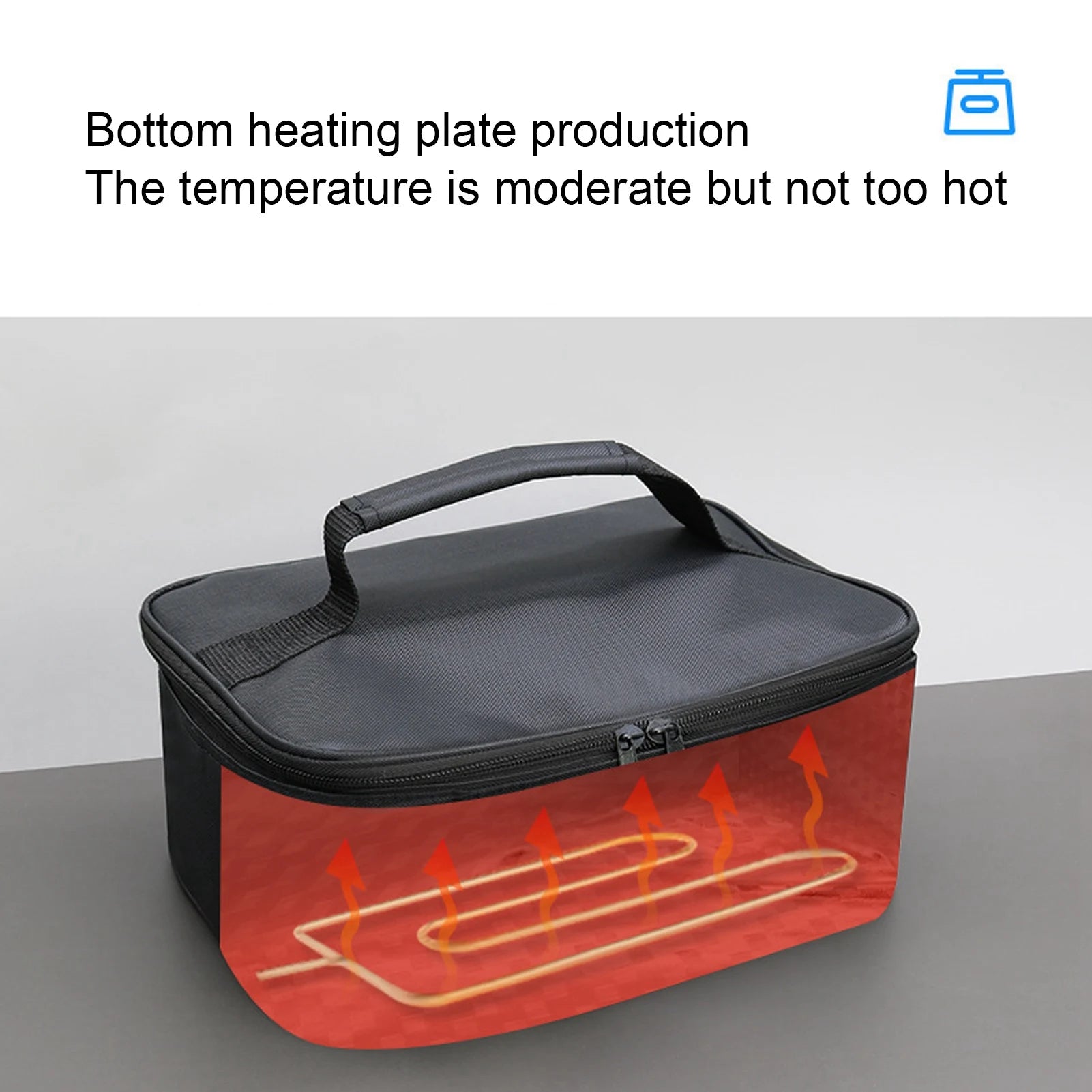 Portable Mini Car Microwave 12V Electric Heated Lunch Box Oven Fast Heating Picnic Box for Travel Camping Food Cooking Black