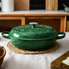 5QT Enameled Cast Iron Dutch Oven Induction-Safe Nonstick Braising Stew Pot with Lid Multi-Use Soup Cooking Casserole